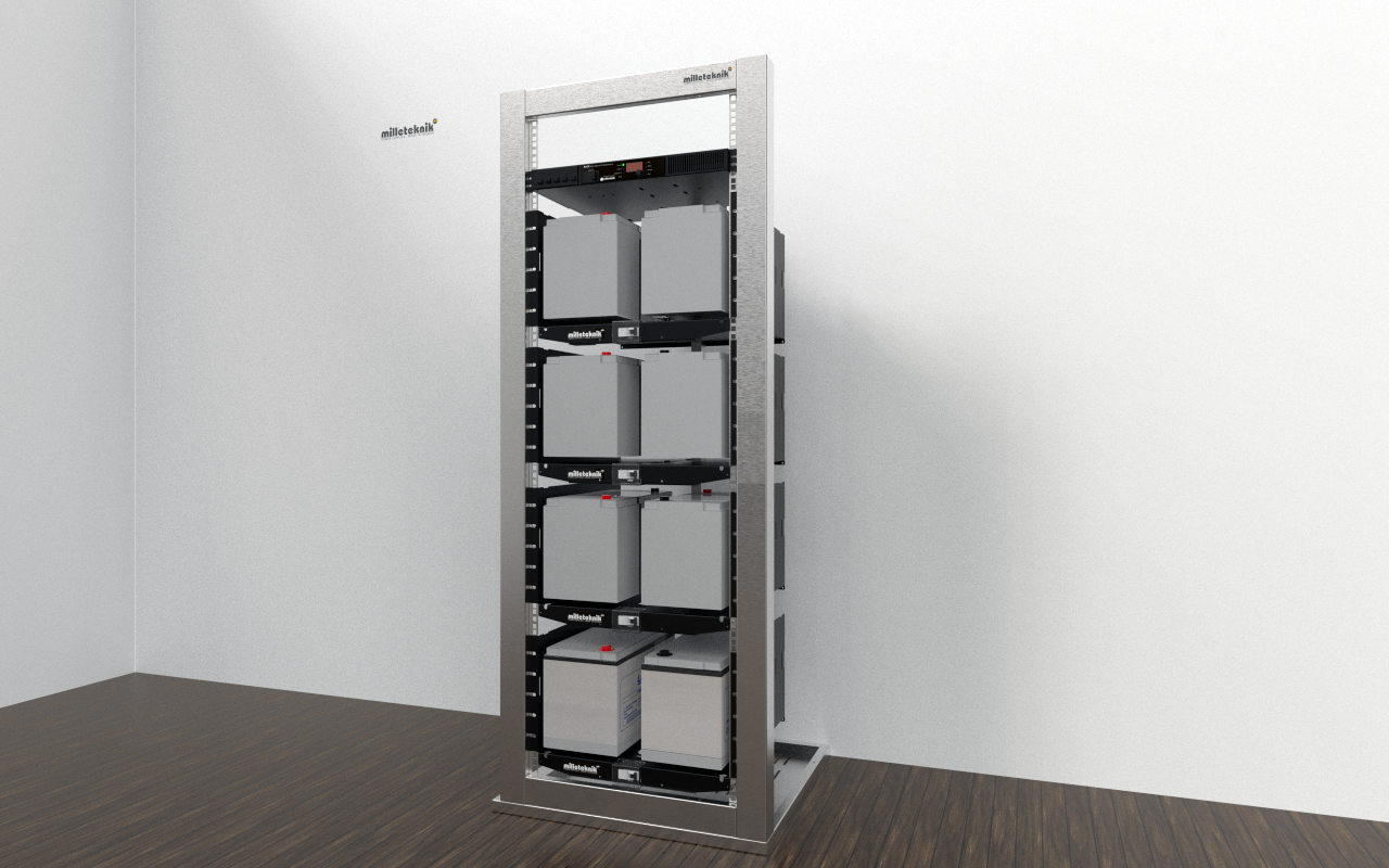 EN54 24V 15A 1U med fire Battery shelf 24V L