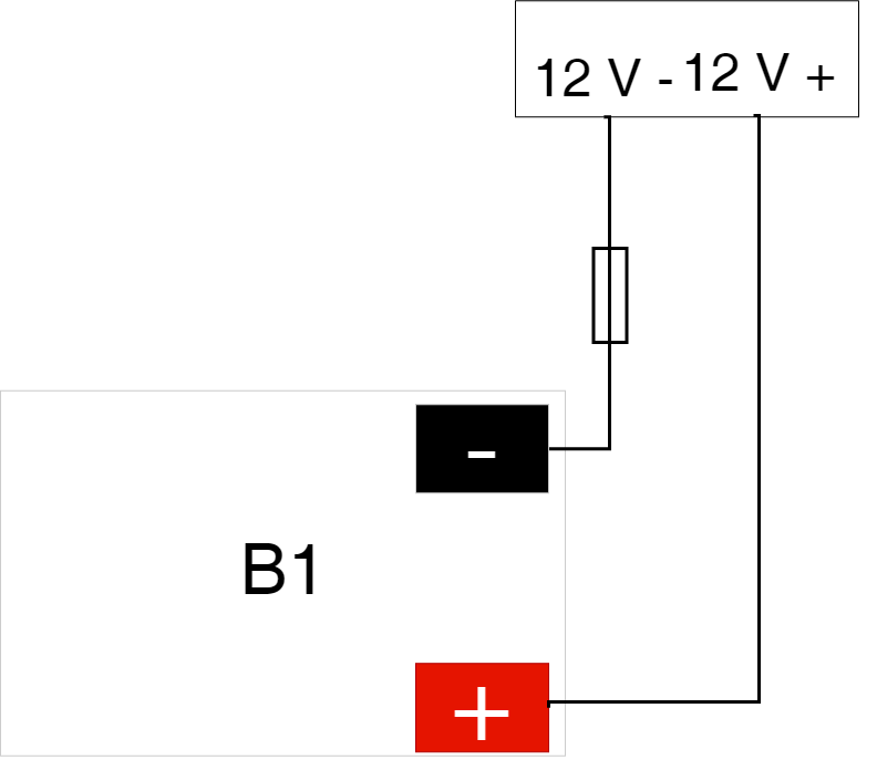 Kytkentäkaavio paristoille vara-akussa