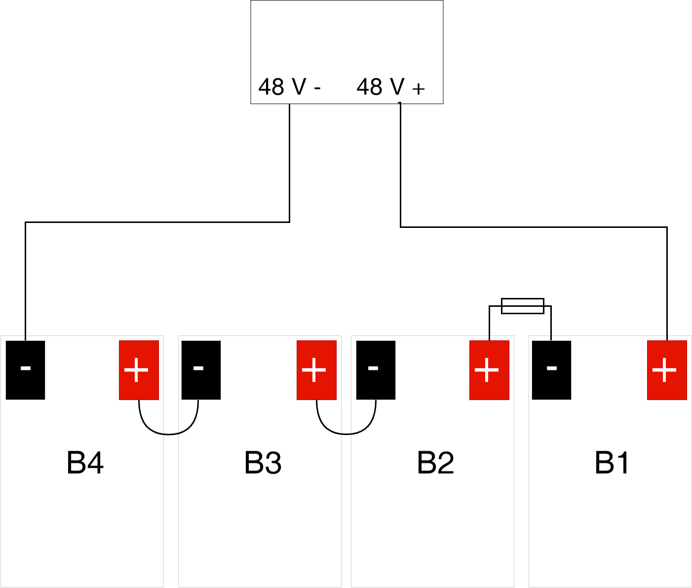 Wiring diagram for batteries in battery backup