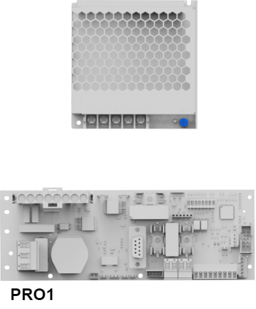 Mains voltage is controlled on the power supply unit.