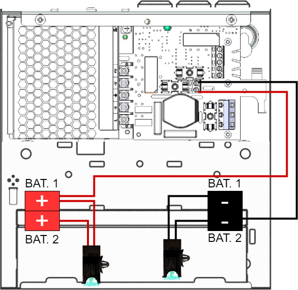 Connection of two batteries with fuse