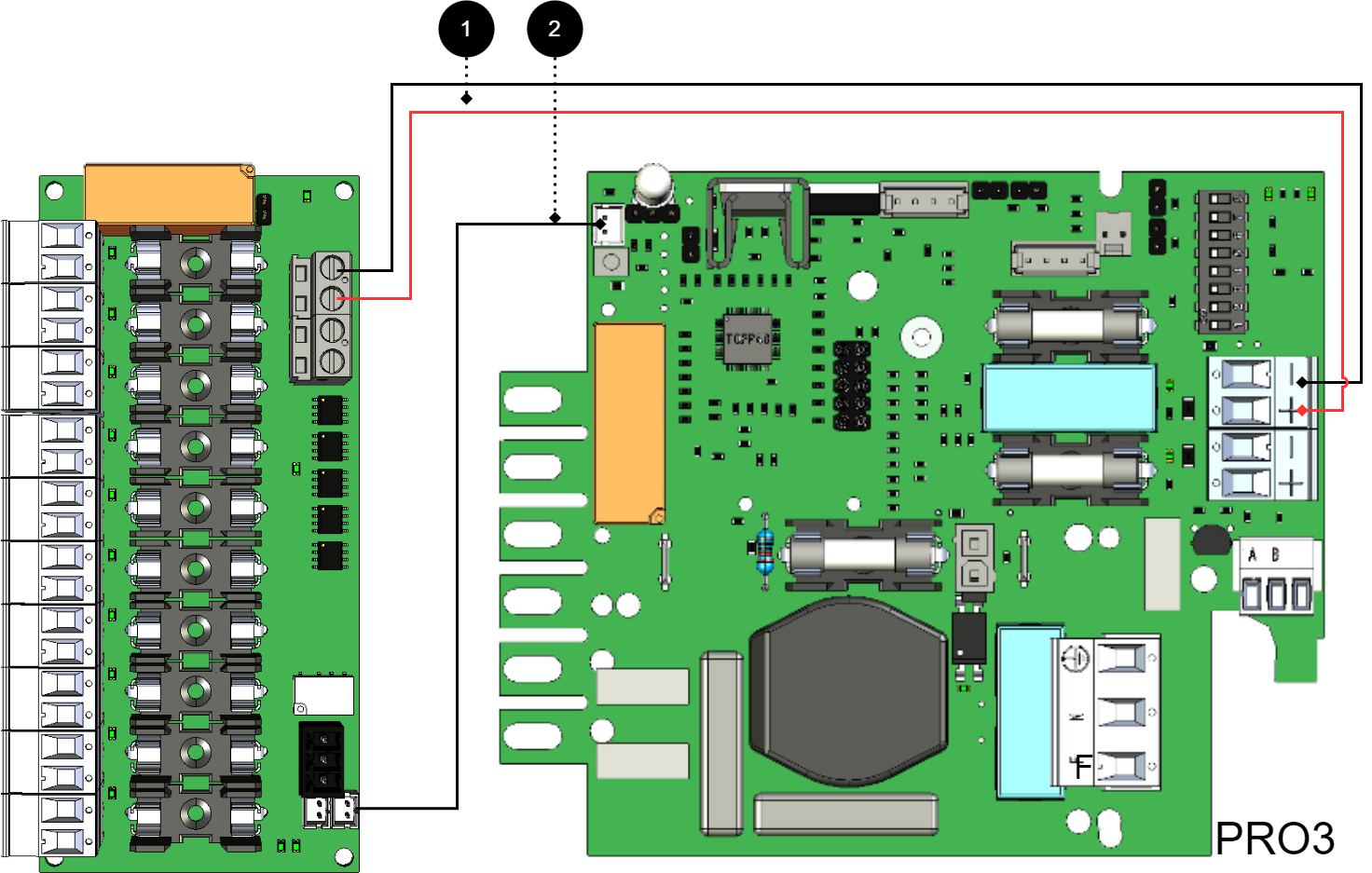 Connect the card as shown in the picture.