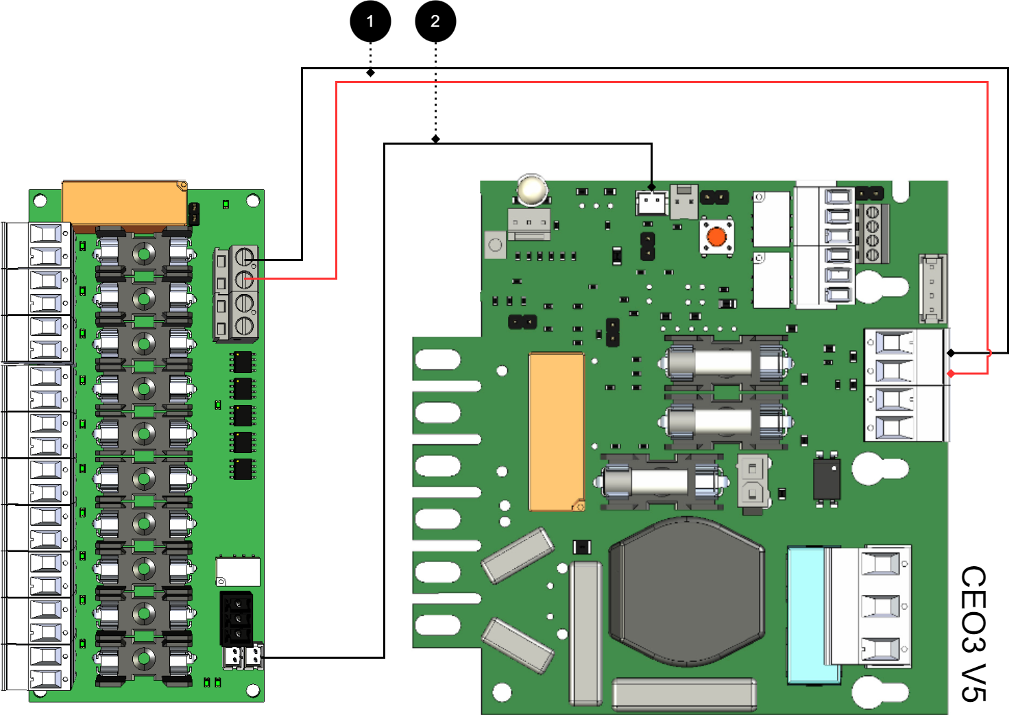 Connect the card as shown in the picture.