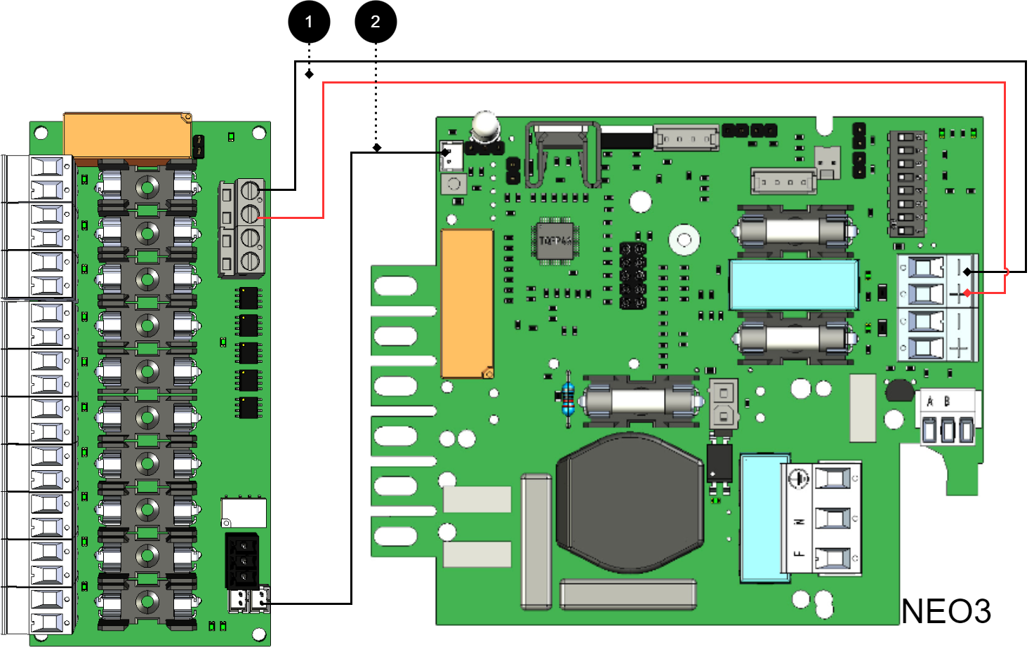 Koble til kortet som vist på bildet.
