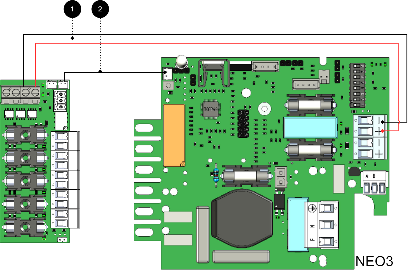 Connect the card as shown in the illustration.