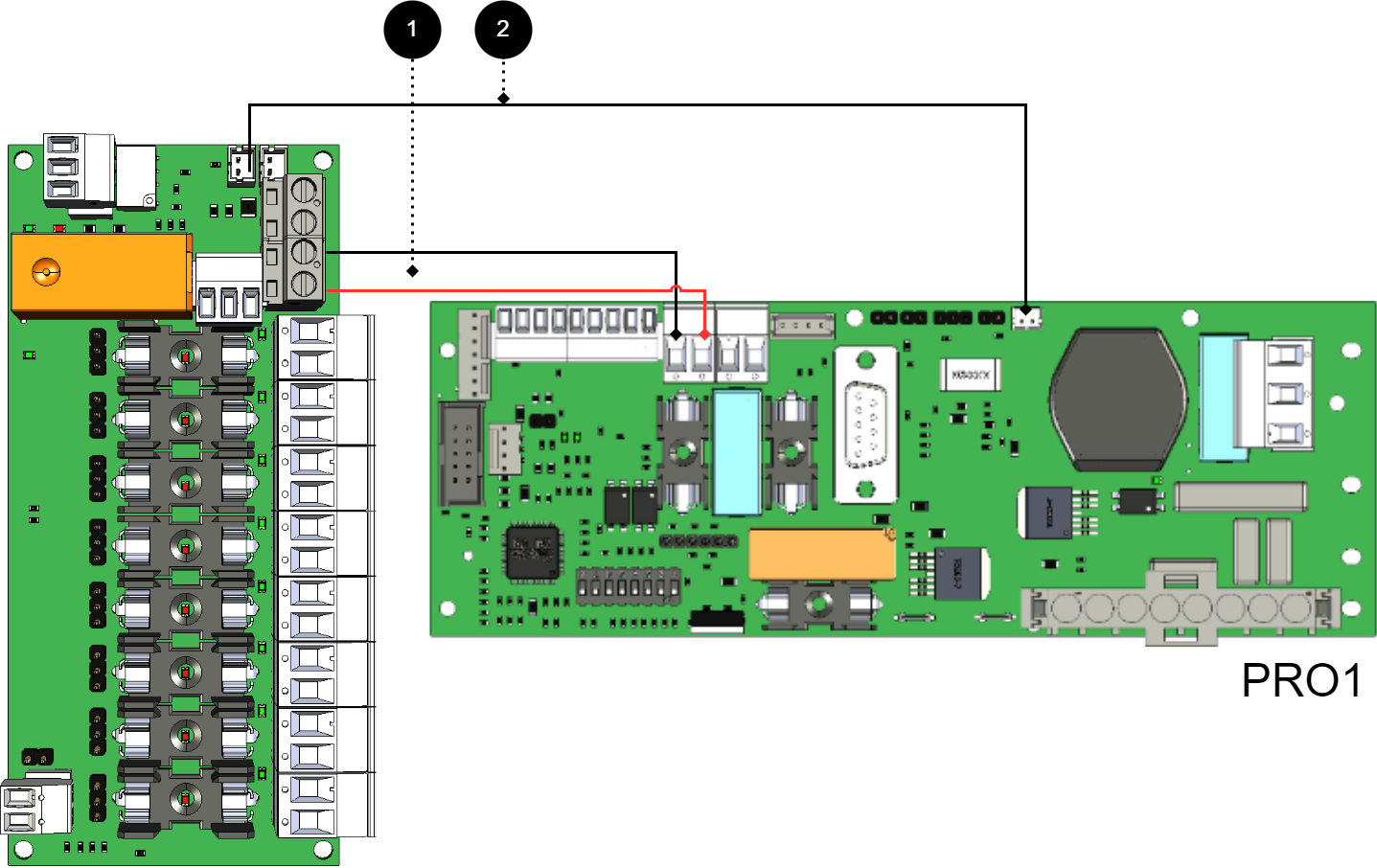 Connect the card as shown in the picture.