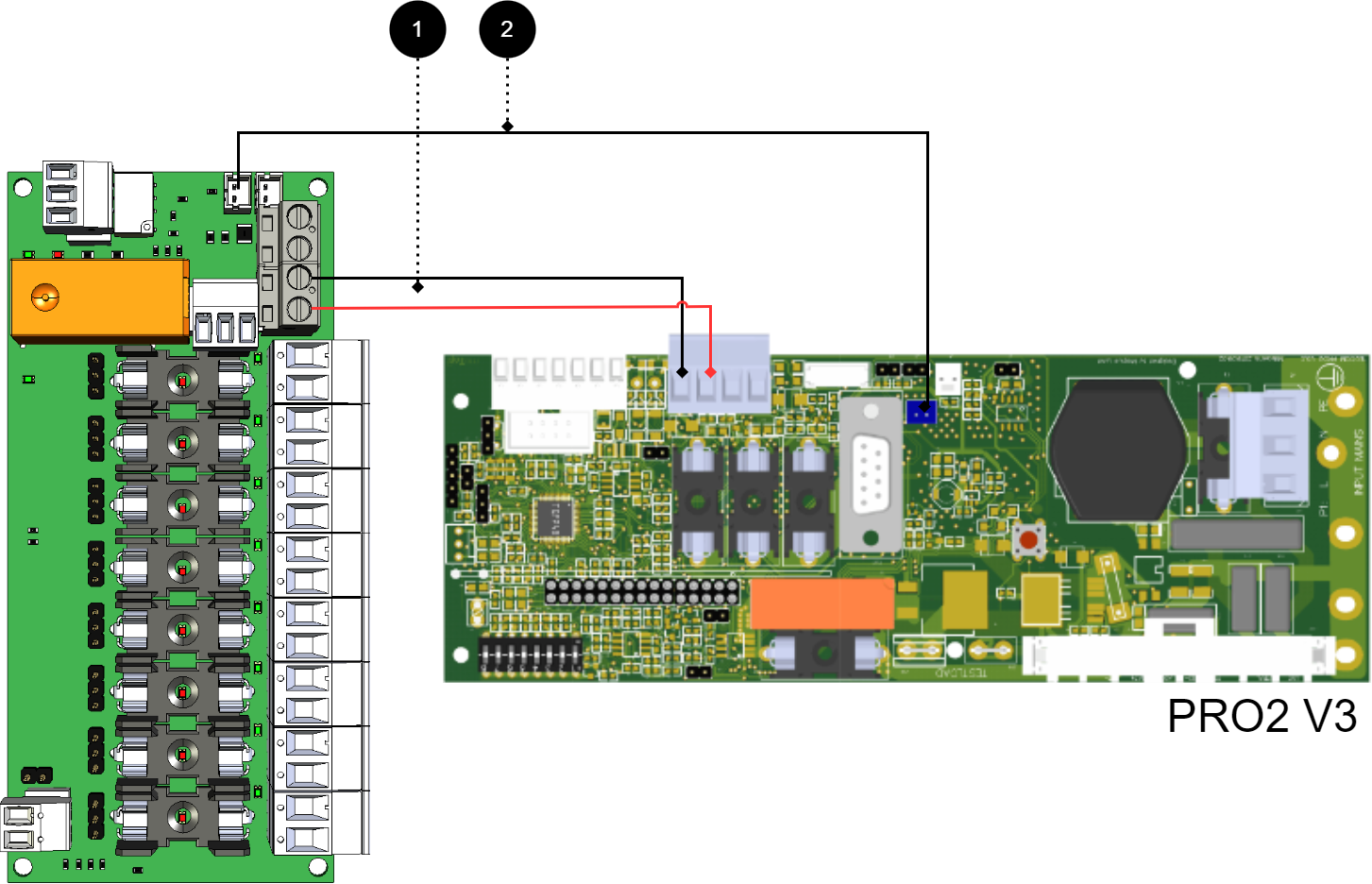 Connect the card as shown in the picture.