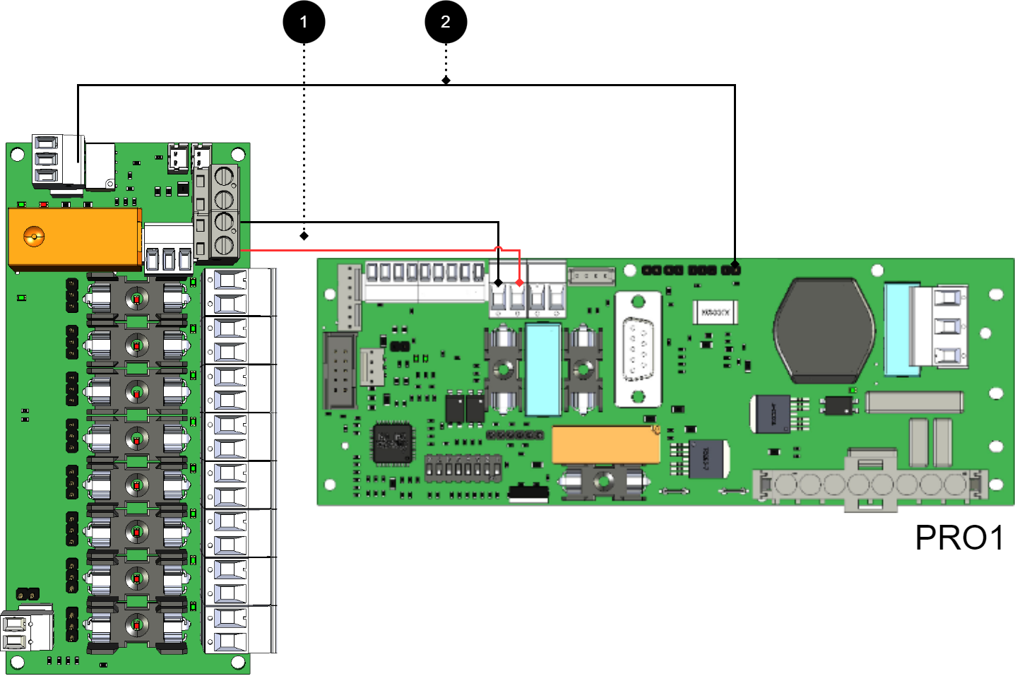 Connect the card as shown in the picture.