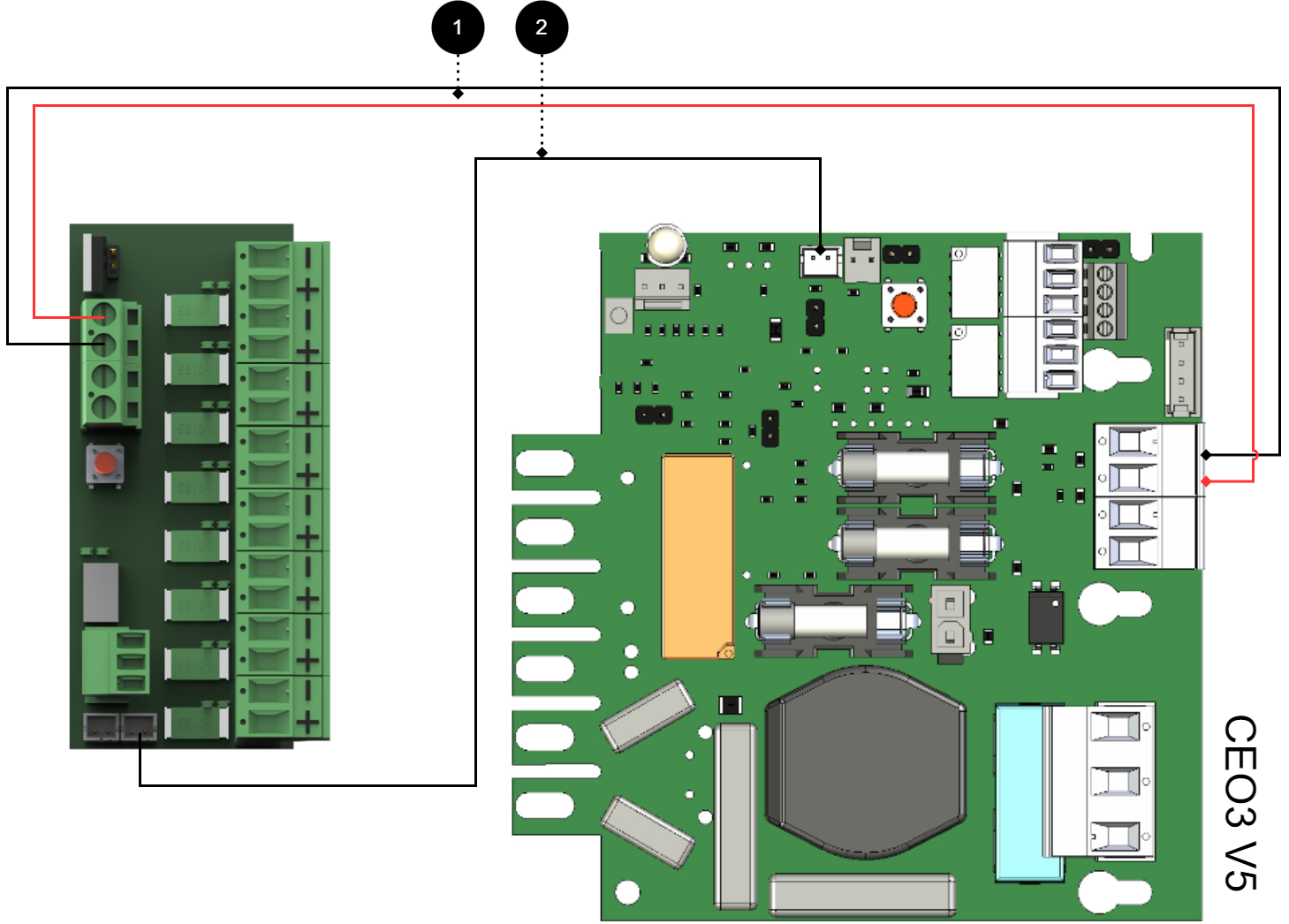 Connect the card as shown in the picture