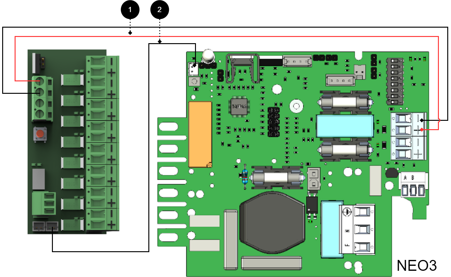 Connect the card as shown in the picture