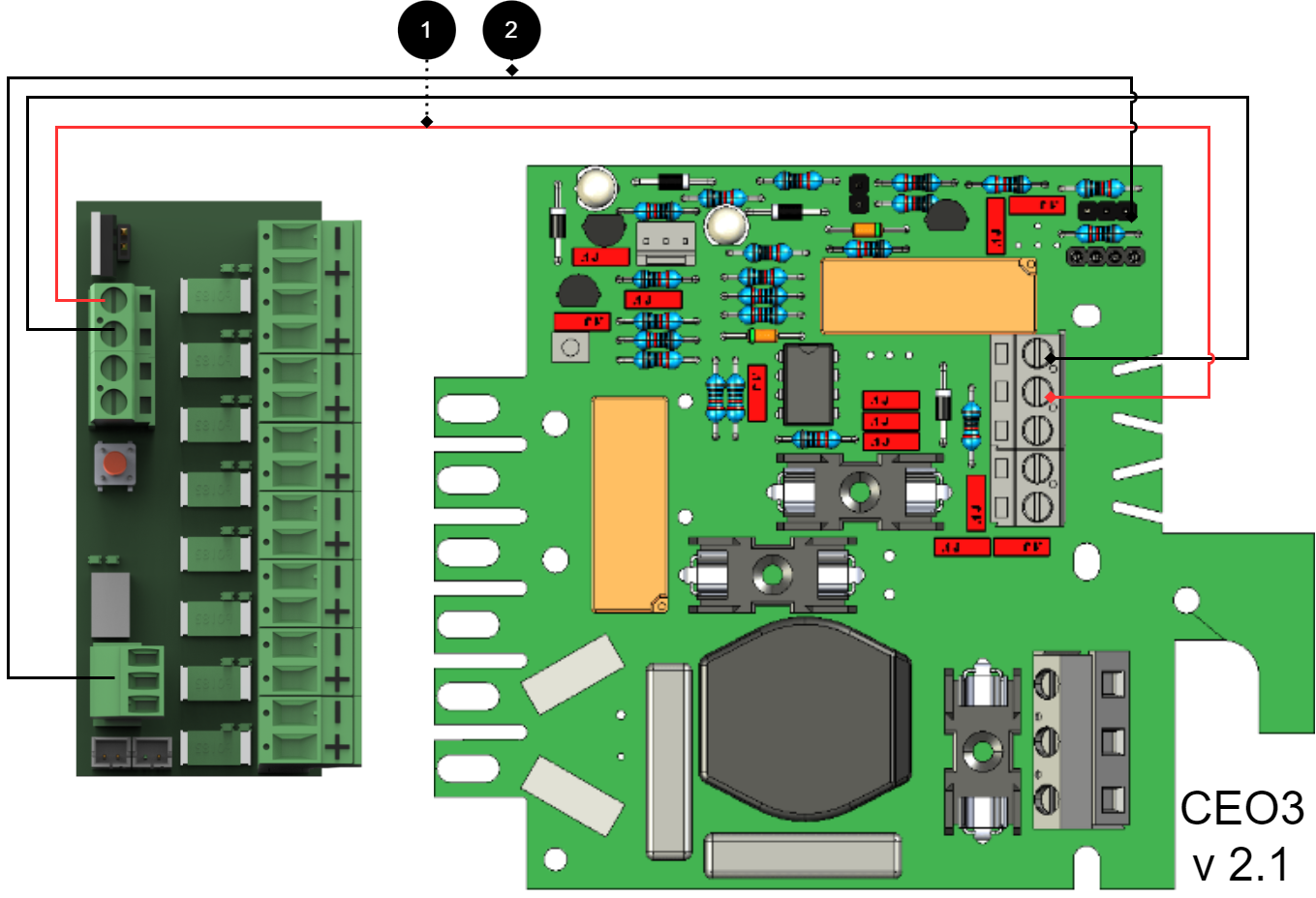 Connect the card as shown in the picture