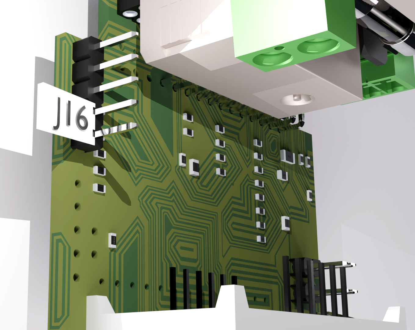 The jumper sits on the display board.